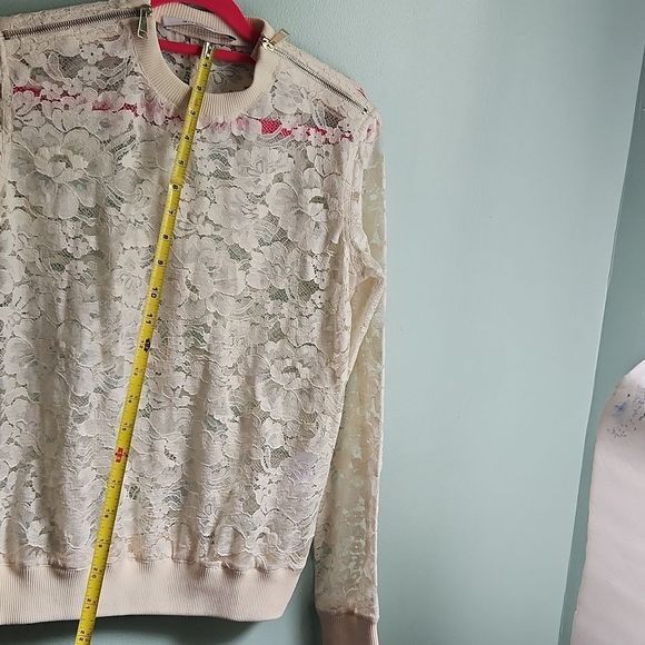 NWOT Crewneck Sheer Lace  Lace Long Sleeve T-shirt by Givenchy - Picture 12 of 14